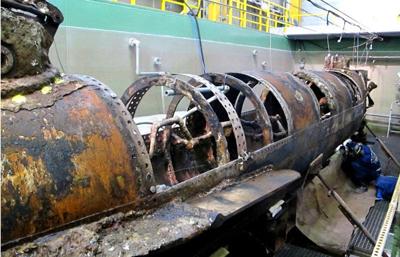 After 150 years, Confederate submarine's hull revealed