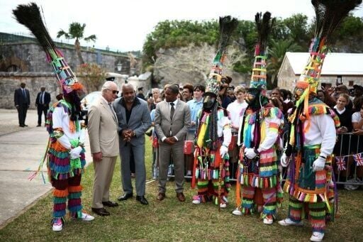 In Sandys Parish, the royal party was later treated to dances by Gombeys -- traditional dancers who maintain a folklore tradition rooted in African and Caribbean history