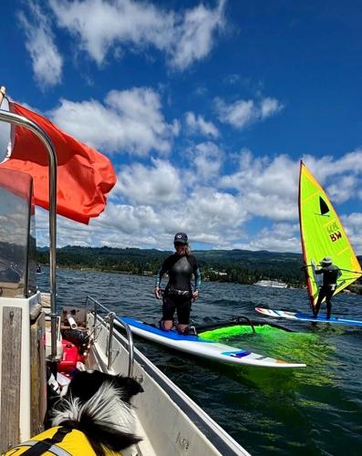 Caroll-Ann Alie from The Gorge  (Lyle, WA) with geeen apple sail -  racer and organizer.jpg