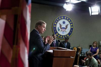 Sen. Lindsey Graham holds a news conference on Capitol Hill in Washington, D.C., on Oct. 8, 2013.
