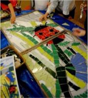 Kids get to create mosaic for city park during art camps