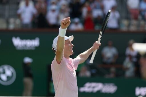 World number two Jannik Sinner celebrates his victory over Daniil Medvedev in the Indian Wells ATP Masters