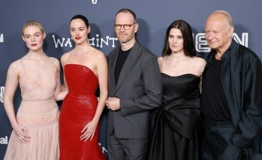 (L-R) 'Sentimental Value' scored nine nominations including for all of its main actors and director: Elle Fanning, Renate Reinsve, filmmaker Joachim Trier, Inga Ibsdotter Lilleaas and Stellan Skarsgard