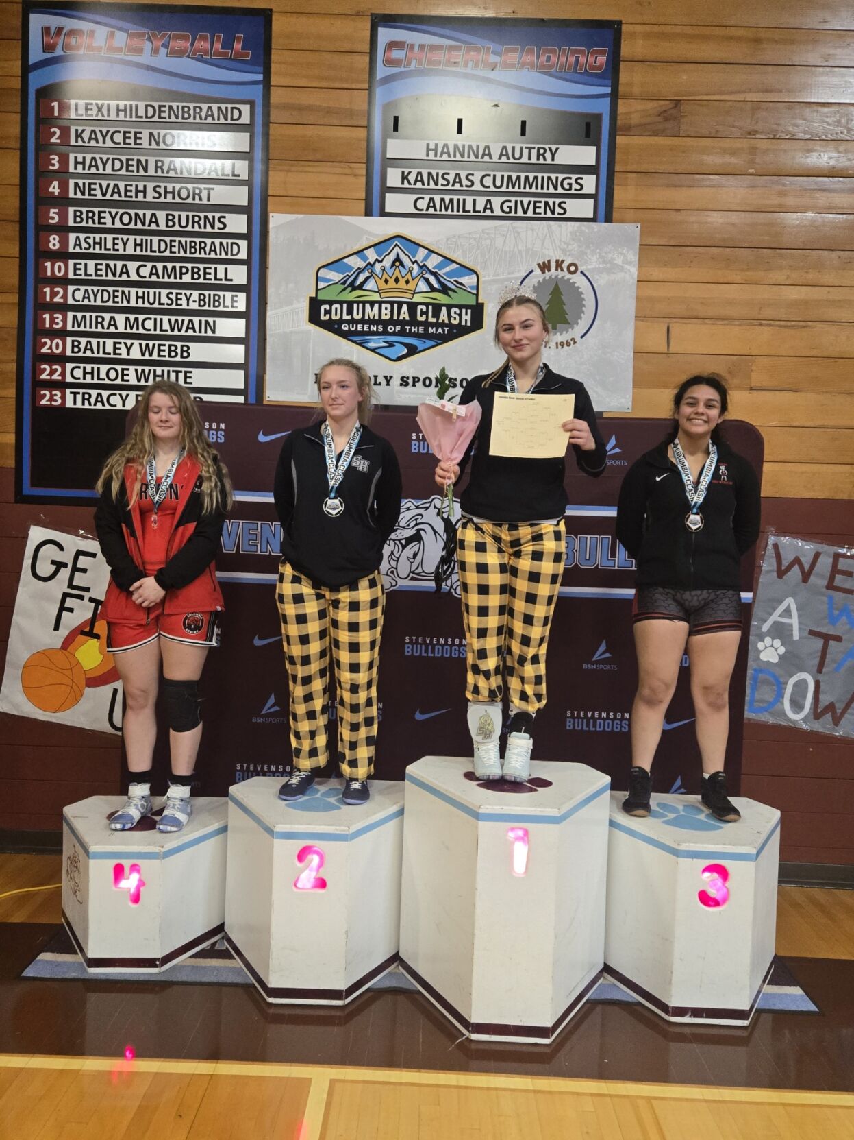 Sylvia Pimley on the podium last weekend