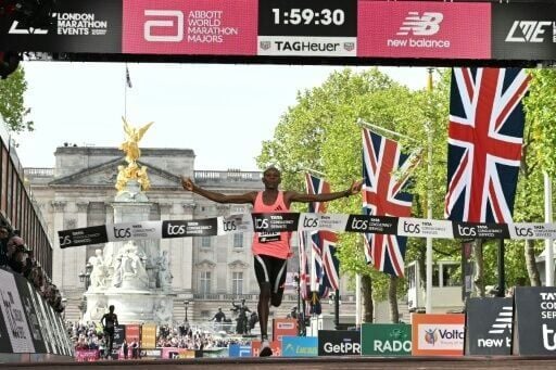 Kenya's Sabastian Sawe wins the London Marathon in a new world record time