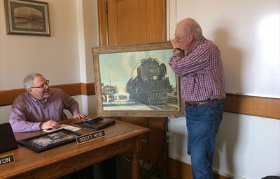 Train painting gifted to county
