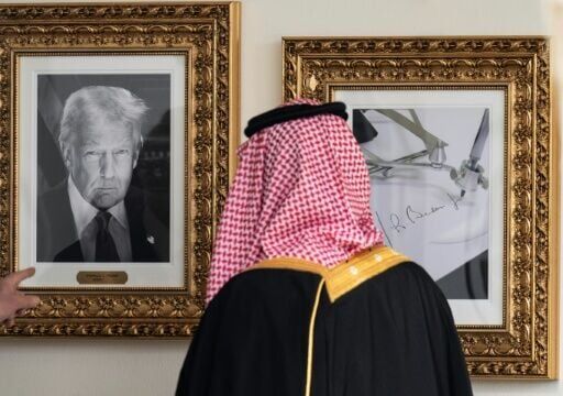 Trump showed the Saudi leader a new gallery of presidential portraits -- including one portraying his Democratic predecessor Joe Biden as an autopen