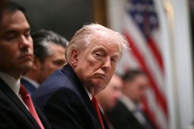 US President Donald Trump looks on during a cabinet meeting in the Cabinet Room of the White House in Washington, DC, on January 29, 2026.