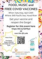OCH hosts ‘vaccine party’ April 24 for all Gorge residents ages 18 and over