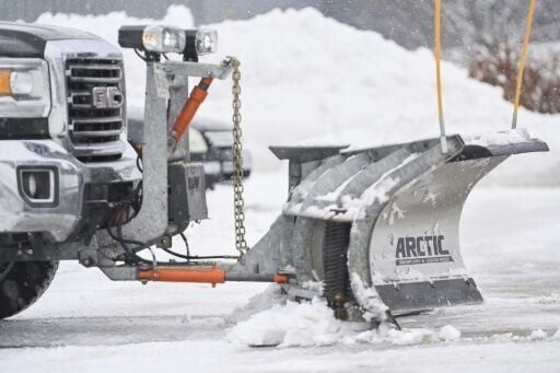 Snow cleared outside Arctic Plow's plant in London, Ontario, Canada