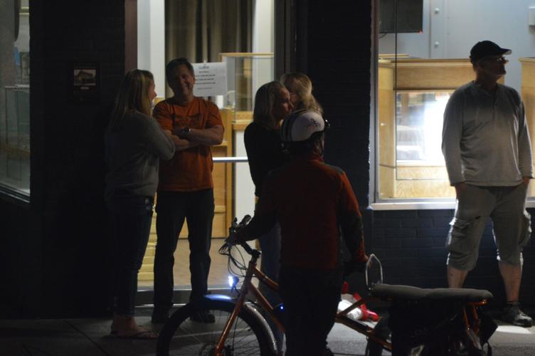 WEB monday night protest watch, Ken Apland and friends in front of Apland Jewelers.JPG