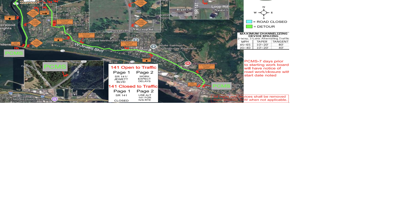 Partial closure of State Route 141, day and night, outside of White ...