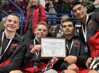 The Bruin boys’ wrestling team was recognized as the WIAA Academic State Champions with an average 3.944 GPA on the varsity roster.