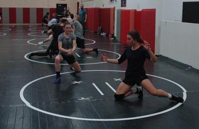 The Dalles wrestling practice