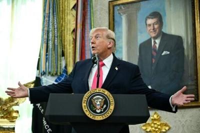 Donald Trump said 'we're dealing with the right people' amid hopes for a de-escalation in the war