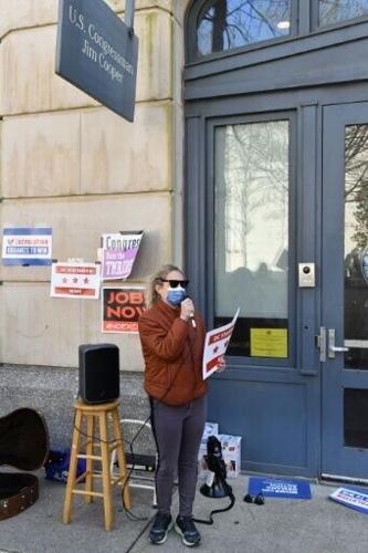 Aftyn Behn, pictured at a Nashville rally in 2021, has pushed progressive legislation on affordability, health care and marijuana