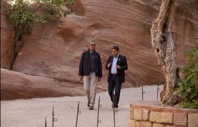 Obama talks sights, not struggles