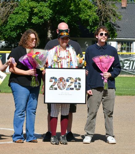 The Dalles senior center fielder Ava Graves during senior night on May 20.
