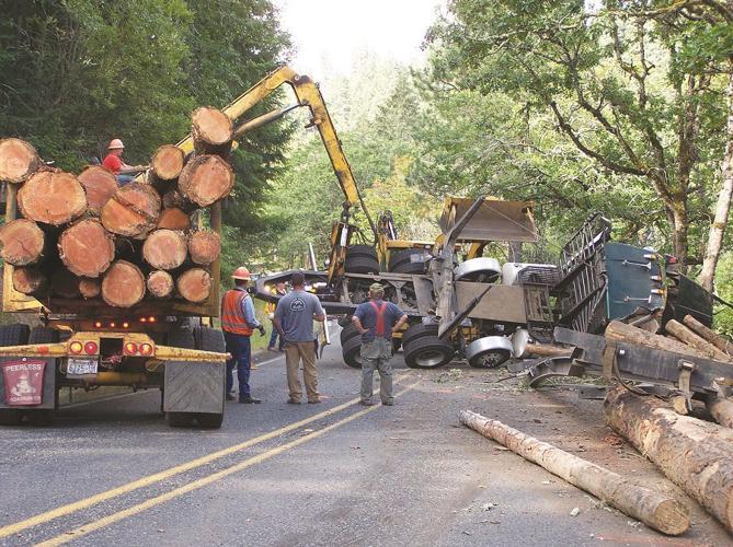 Log truck loses load on State Route 141A