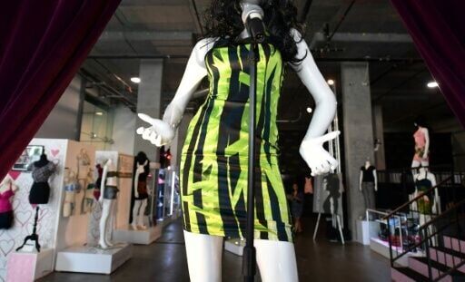 The dress worn by Amy Winehouse in her final performance before it went up for auction in Los Angeles in November 2021