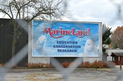 A view from outside the now-closed Marineland theme park