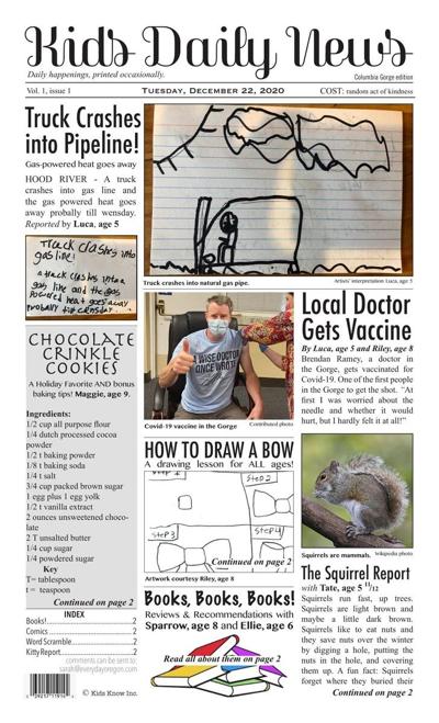 First Kids Daily News Gets A Scoop Kids Publish Recipes News And More Gorge Life Columbiagorgenews Com First Kids Daily News Gets A Scoop Kids Publish Recipes News And More Gorge Life Columbiagorgenews Com