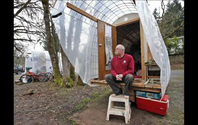 Think your house is small? Former homeless call ‘Conestoga’ huts home in Eugene