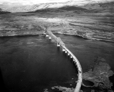 The Dalles Bridge under construction 1955