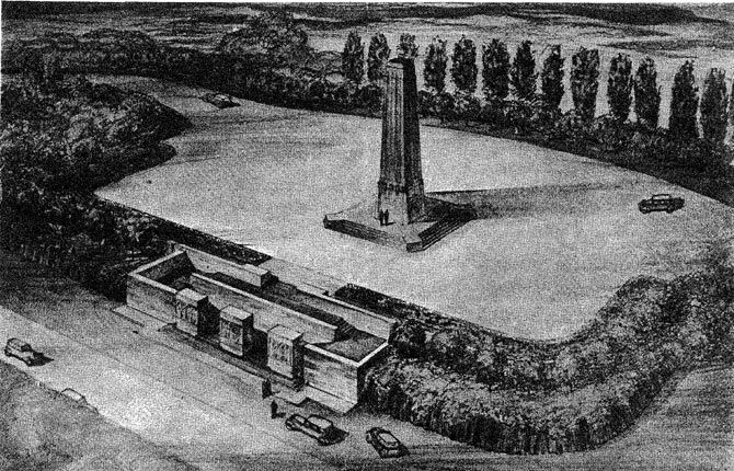 Monument base removal underway