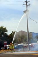 Power line fire doused Monday