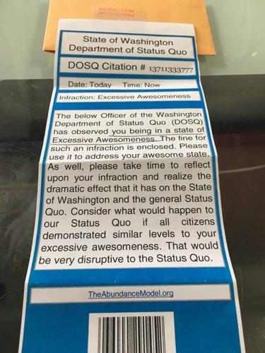 A reward comes as ‘awesomeness infraction’