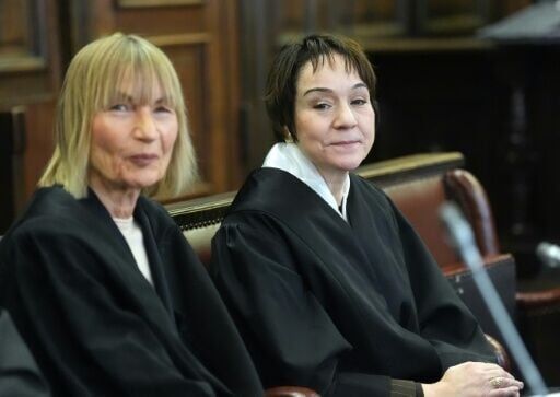 Lawyers Christiane Yueksel (right) and Christiane Berger are representing the defendant in the so-called 'White Tiger' trial in Hamburg