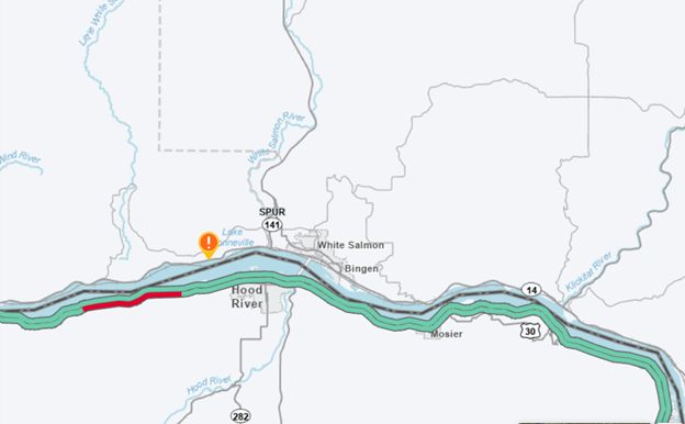 WSDOT brush fire SR 14