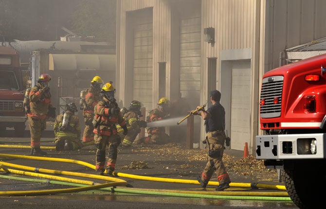 Structure fire closes West Second Street in The Dalles