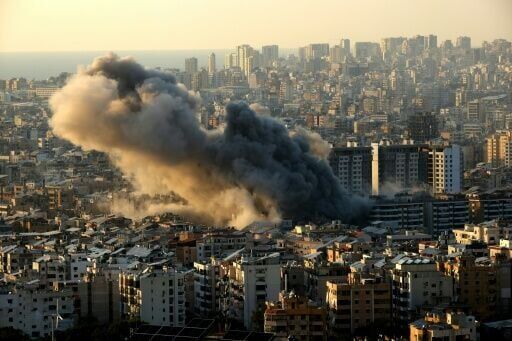 Smoke rises from the site of an Israeli airstrike that targeted an area in Beirut's southern suburbs on March 10, 2026. Lebanon was drawn into the Middle East war last week when Iran-backed militant group Hezbollah attacked Israel in response to the kil...