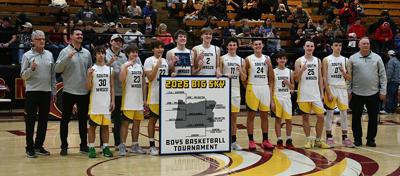 The South Wasco County boys basketball team beat Ione/Arlington in the Big Sky championship 79-57 on Feb. 21.