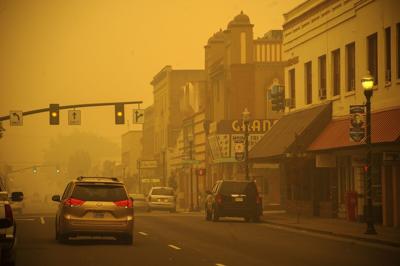 Heavy wildfire smoke The Dalles 2020