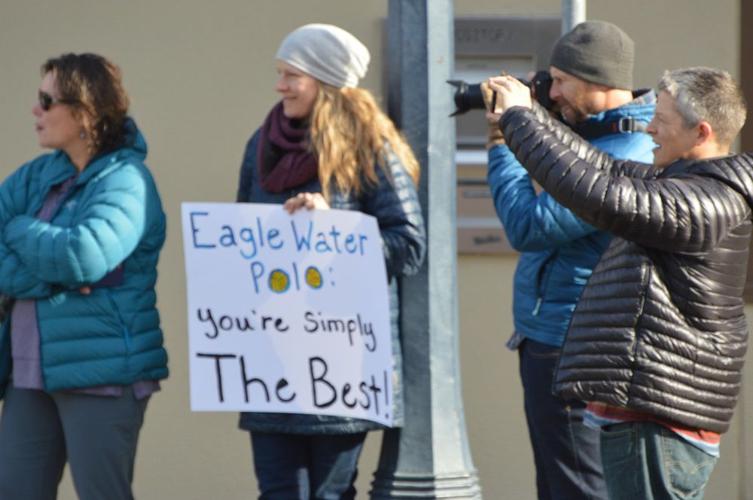 WEB water polo supporters turn out on oak.JPG