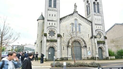Protest outside mass for French Nazi collaborationist Petain in Verdun