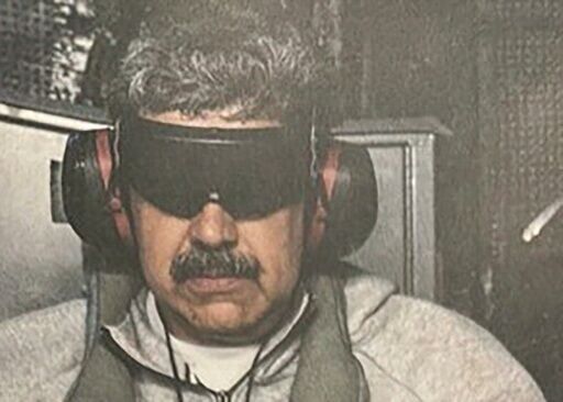 This image, posted on US President Donald Trump's Truth Social account, showed Venezuela's captured president Nicolas Maduro aboard the USS Iwo Jima as he was being taken to New York to face trial on drug-trafficking charges