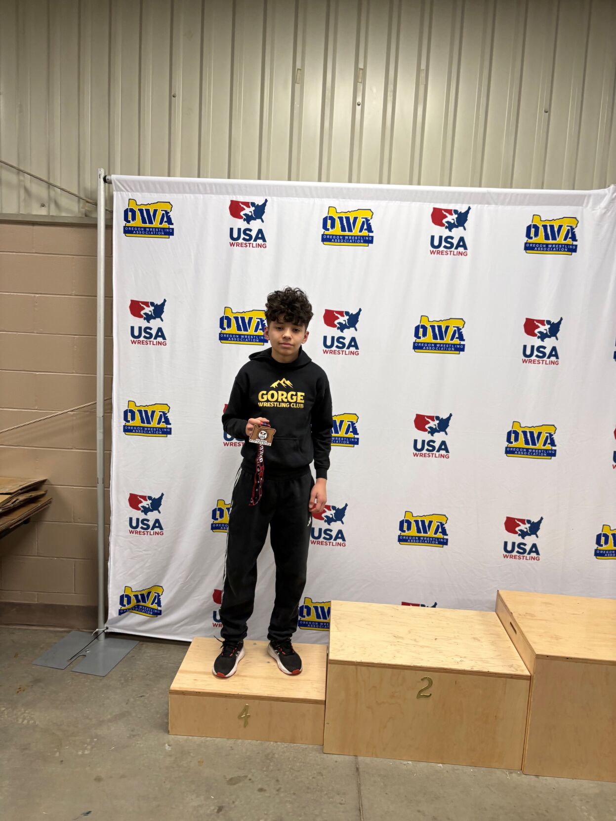 Brandon Martinez took fourth place in the 105-pound bracket for the fourteen-and-under division in Redmond.  Contributed photo