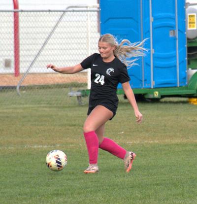 Clara Gardipee (24) dribbles the ball for The Dalles earlier this year.     Zach Thummel photo
