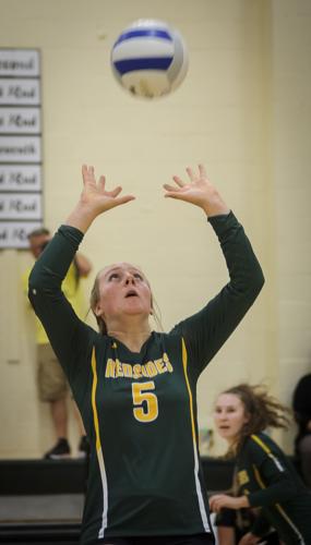 South Wasco County Redsides varsity volleyball versus Lyle Cougars