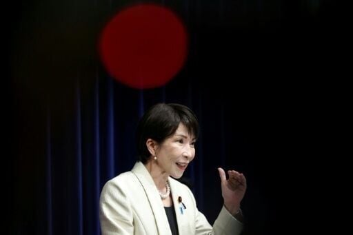 Japan's Prime Minister and Liberal Democratic Party (LDP) President Sanae Takaichi addresses a news conference at the prime minister's office in Tokyo on February 18, 2026