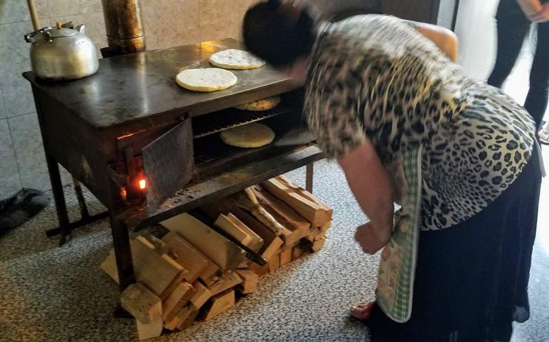 B1 A Georgian woman bakes bread.jpg