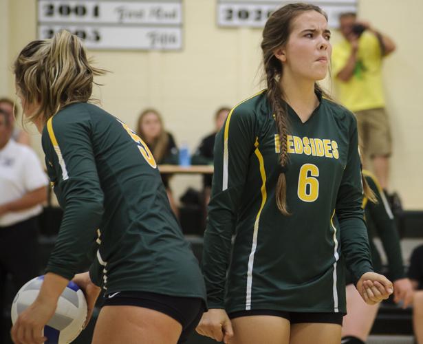 South Wasco Redsides varsity volleyball versus Lyle Cougars