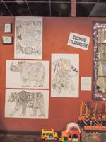 At a downtown cafe, an art wall for all ages