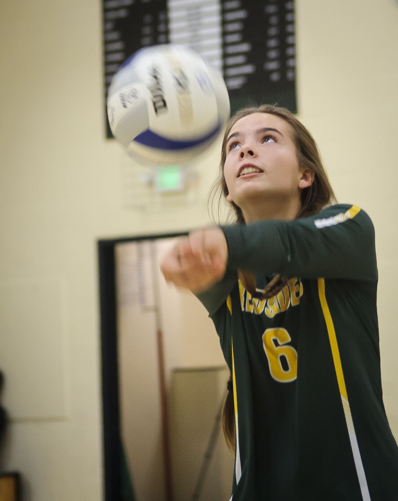 South Wasco Redsides varsity volleyball versus Lyle Cougars