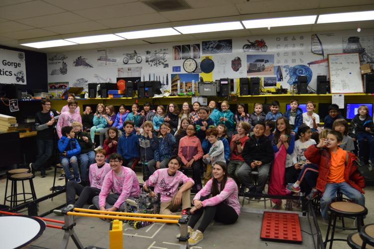 A2 westside STEM Third graders and Steelhead members.JPG