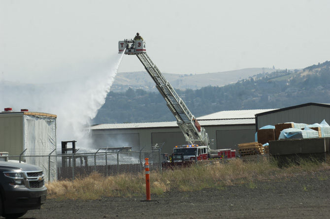 Crates Fire damages Precision Lumber